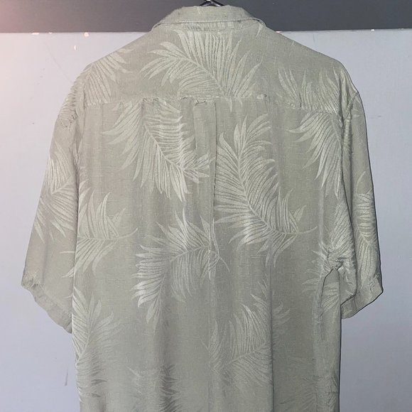 Jamaica Jaxx Green 100% Silk Button Down Hawaiian Shirt XL Cool Mint Green - Picture 3 of 7